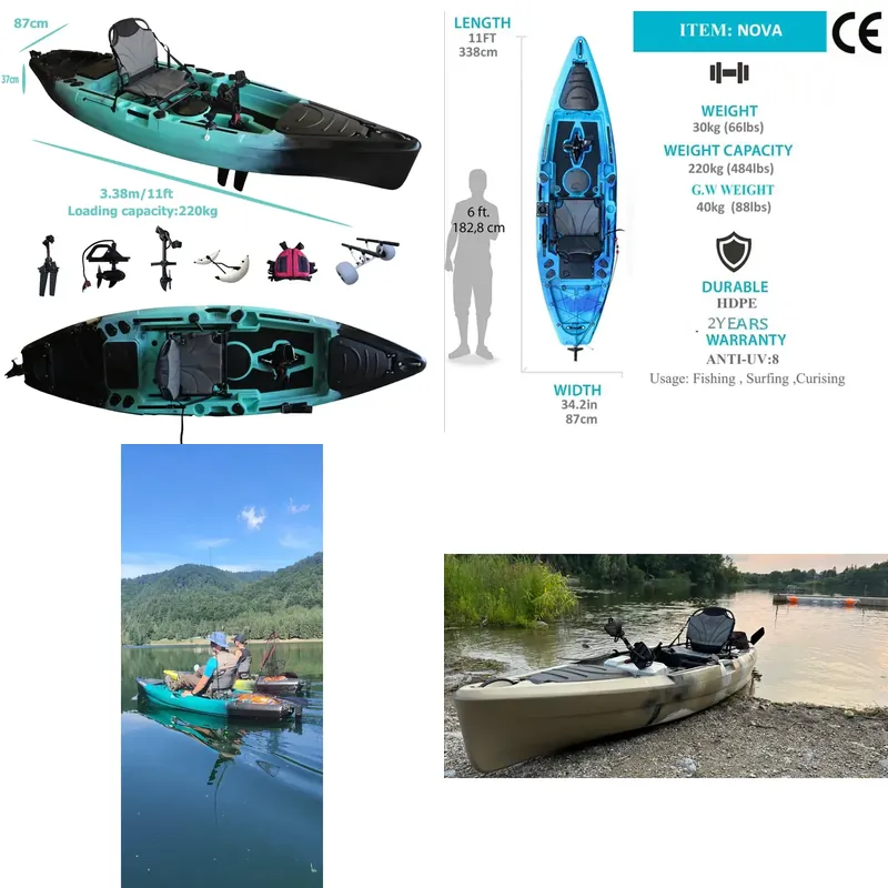 Fishing Kayak Sit In - 11ft HDPE Fin Rotomolded Elektrikli Motorlu